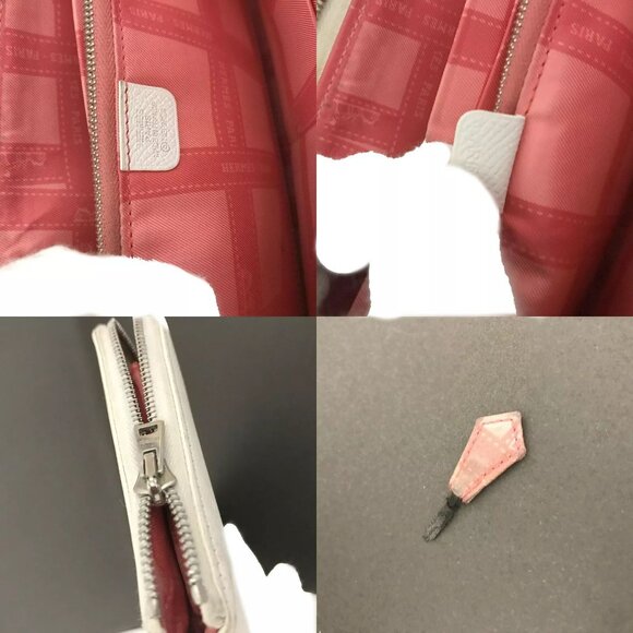 010206BH (L2) Hermes Wallet Long Azap Silk In Veau Epsom White Leather - Picture 8 of 9